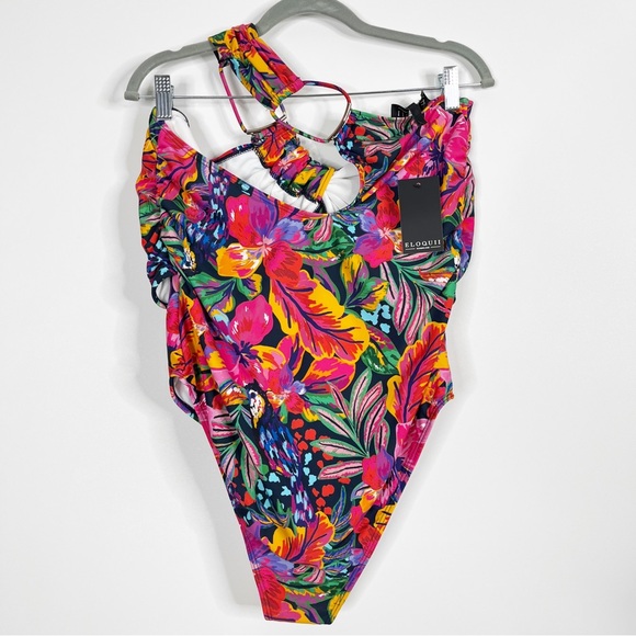 Eloquii One Shoulder Cutout Swimsuit - Picture 4 of 4
